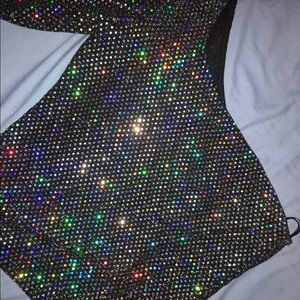 One sleeve sparkly shirt